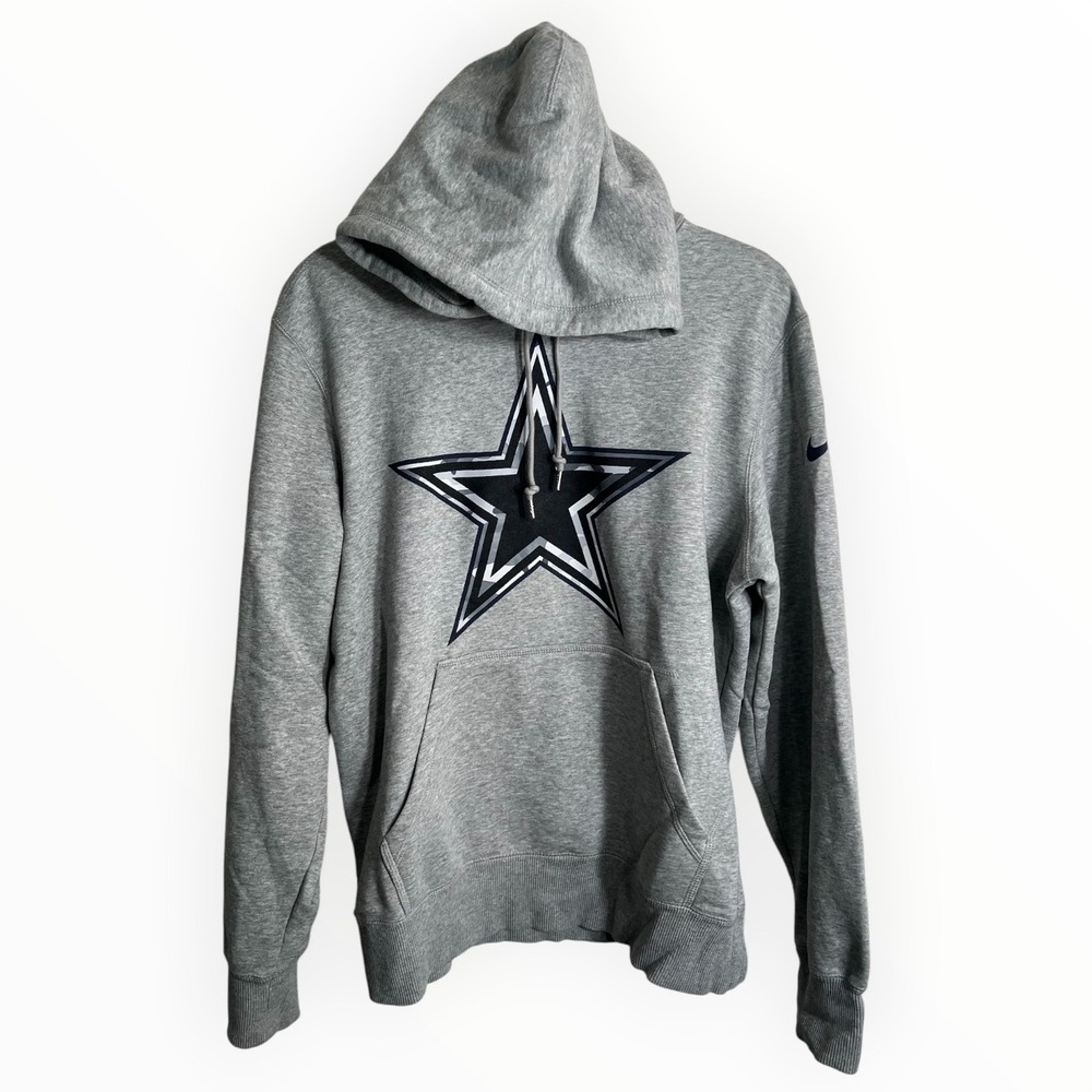 Nike Dallas Cowboys Hoodie Mens Medium Gray Camo Star Logo Pullover Sweatshirt